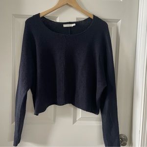 Lush crop sweater navy